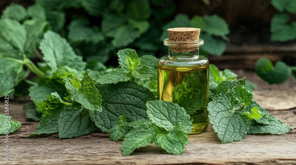 Fresh Mint Leaves and Essential Oil Fresh Mint Leaves and Essential Oil
