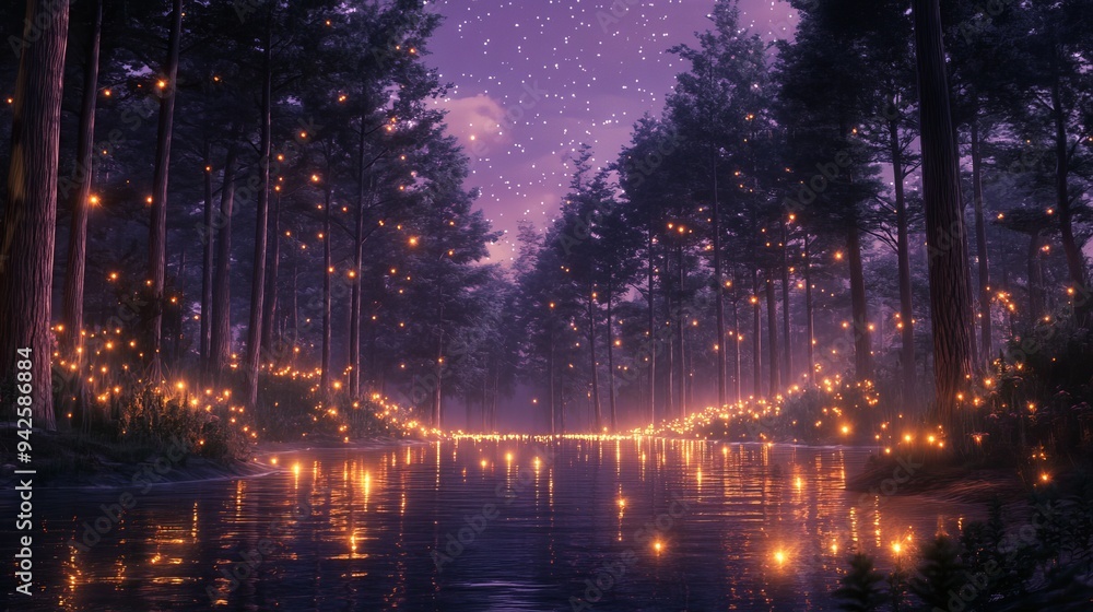 Experience the Magic of a Christmas Forest with Glowing Lights Experience the Magic of a Christmas Forest with Glowing Lights
