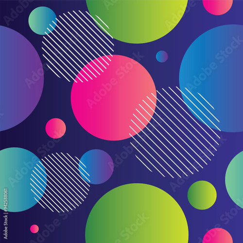 seamless pattern circle ornament with gradient color 01