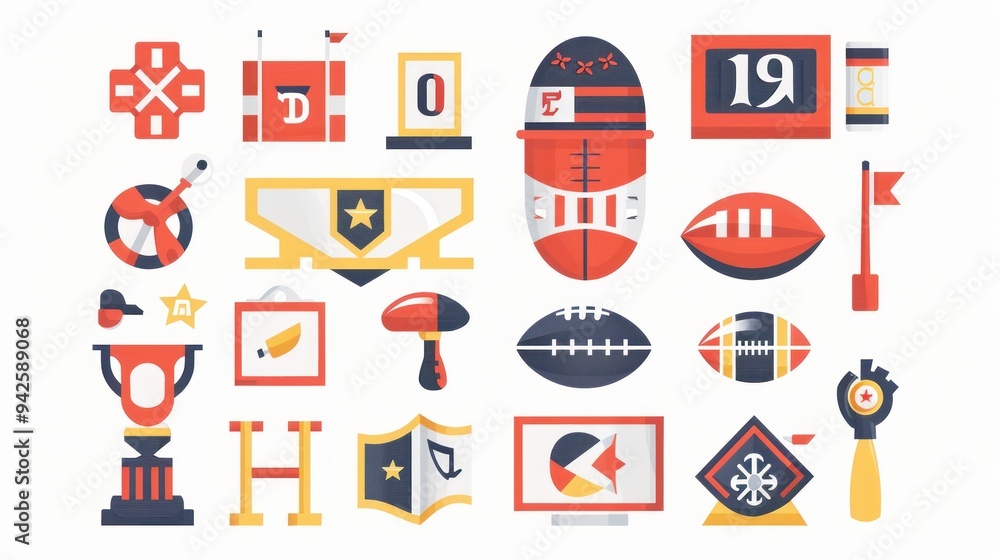 American Football Game Icons. American Football Game Icons.