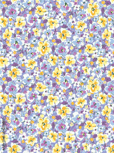 Big flowers pattern, upscale floral pattern. graphical textures floral, trendy colors pattern,Monochrome, flowers background with leaves. vector illustration
