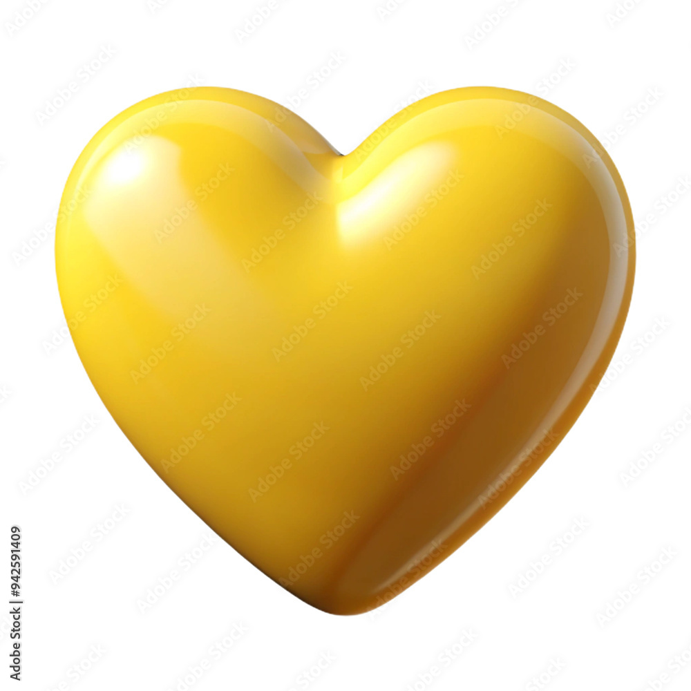 Yellow Heart 3d cartoon style illustration Yellow Heart 3d cartoon style illustration