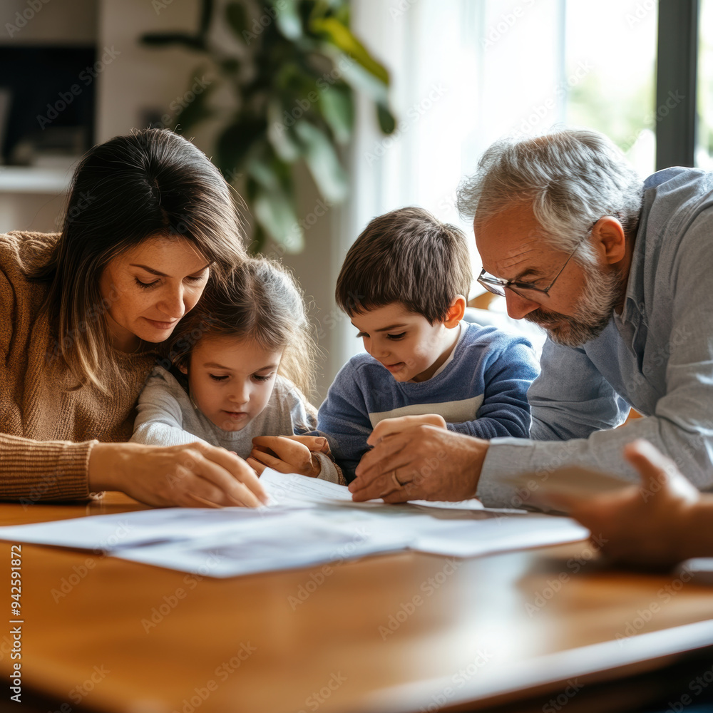 The family and their future home. AI generative.