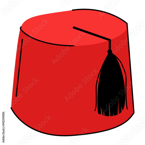 Fez Hat illustration suitable for completing designs related to the types of hats