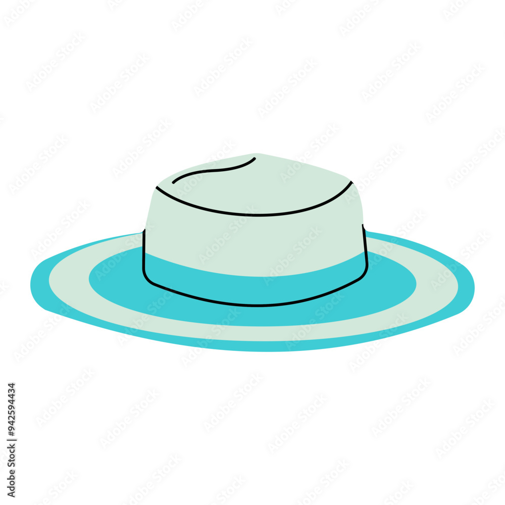 Straw Hat illustration suitable for completing designs related to the types of hats Straw Hat illustration suitable for completing designs related to the types of hats