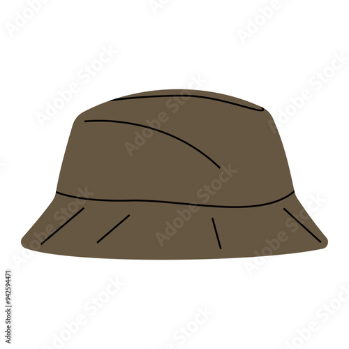 Bucket Hat illustration suitable for completing designs related to the types of hats