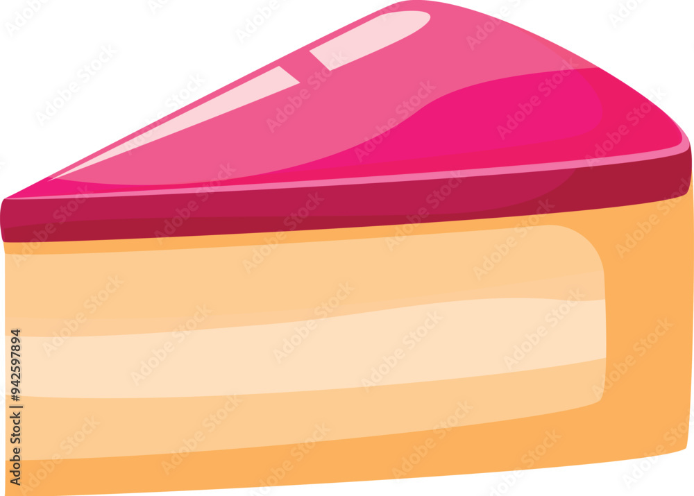 Delicious slice of cake with pink icing is waiting to be eaten Delicious slice of cake with pink icing is waiting to be eaten