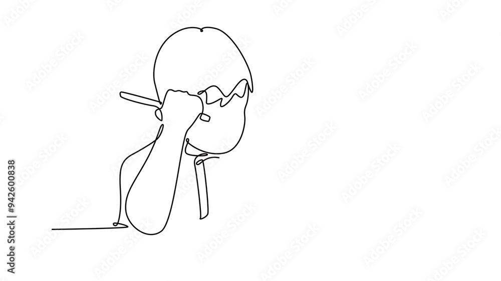 Learning process concept. Single line draw design. Full length animation illustration. High quality 4k footage. Learning process concept. Single line draw design. Full length animation illustration. High quality 4k footage.