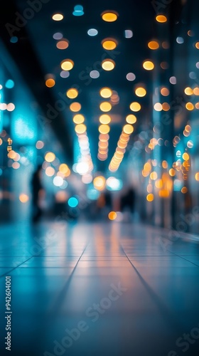 Wallpaper Mural A blurred perspective of a hallway illuminated by vibrant bokeh lights, creating a beautiful, dreamy atmosphere. Torontodigital.ca