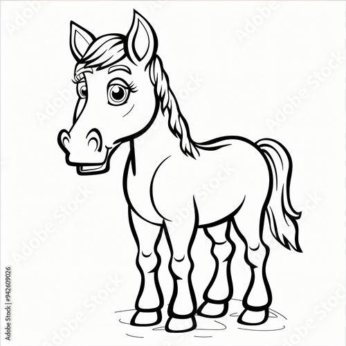Wallpaper Mural Horse children coloring book page Torontodigital.ca