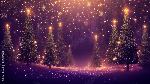 Wallpaper Mural Discover a Magical Forest Filled with Christmas Trees and Lights Torontodigital.ca