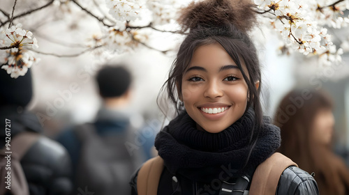 Young woman smiling cheerfu...
