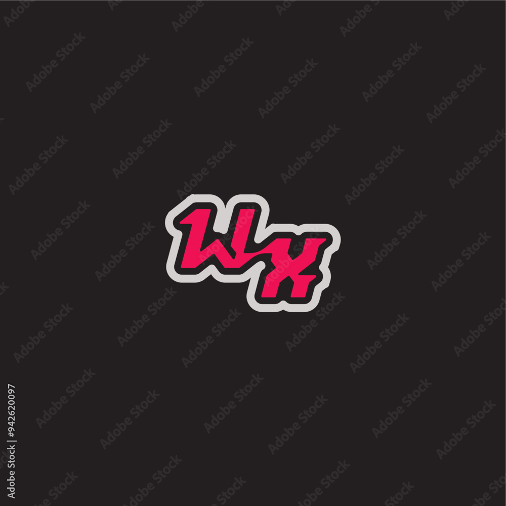 cool esport concept WX dynamic line monogram logo letter bold sporty gaming style cool esport concept WX dynamic line monogram logo letter bold sporty gaming style