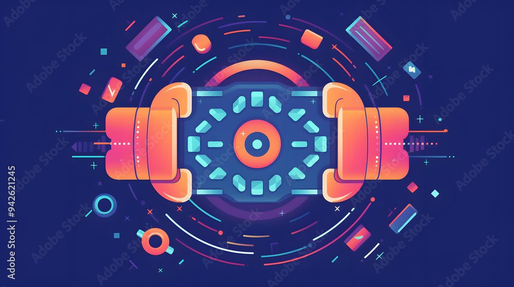 Fototapeta premium Cursor games illustration flat vector