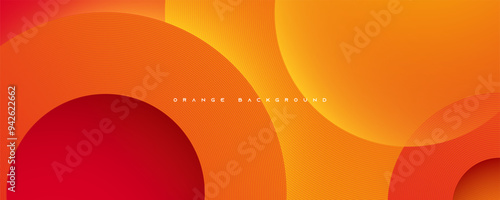 Orange circular shape abstract background dynamic lines design vector
