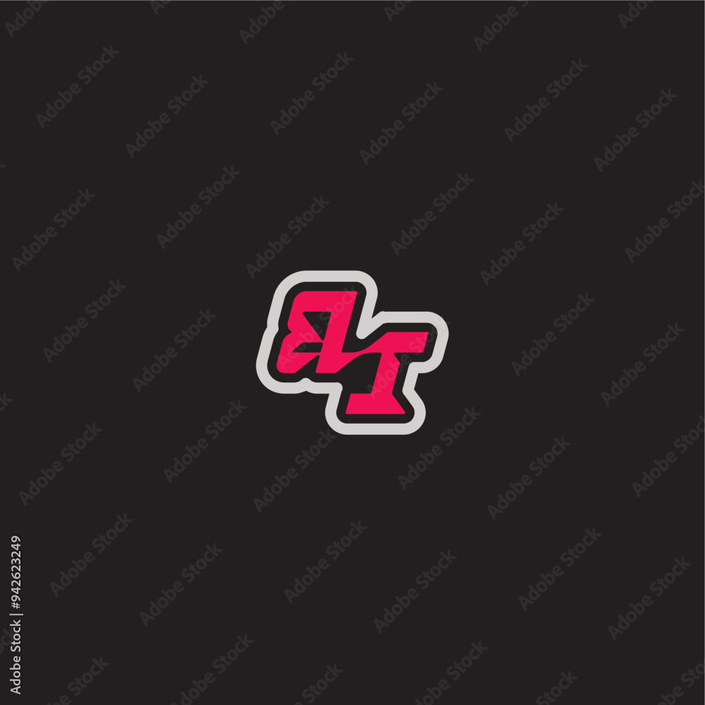 dynamic line monogram logo cool esport concept BI bold sporty gaming style letter dynamic line monogram logo cool esport concept BI bold sporty gaming style letter