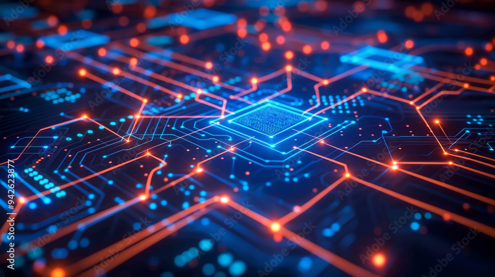 A scene that demonstrates distributed ledger technologies such as blockchain, processing and verifying data transactions without the need for centralized hardware. A scene that demonstrates distributed ledger technologies such as blockchain, processing and verifying data transactions without the need for centralized hardware.