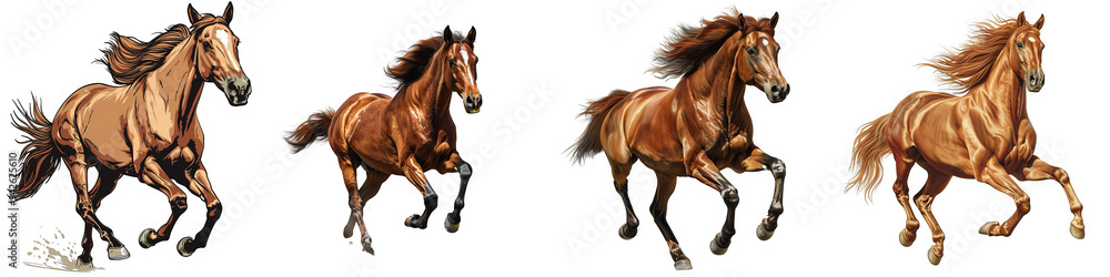 Running Horse Illustration Isolated on White Background, horse illustration, equine art, animal art, equestrian art Running Horse Illustration Isolated on White Background, horse illustration, equine art, animal art, equestrian art