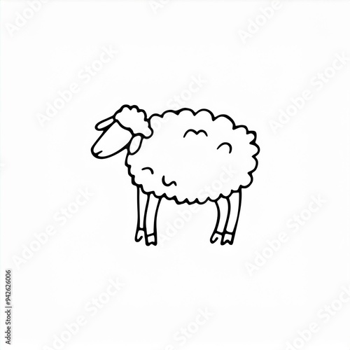 sheep black icon isolated on white