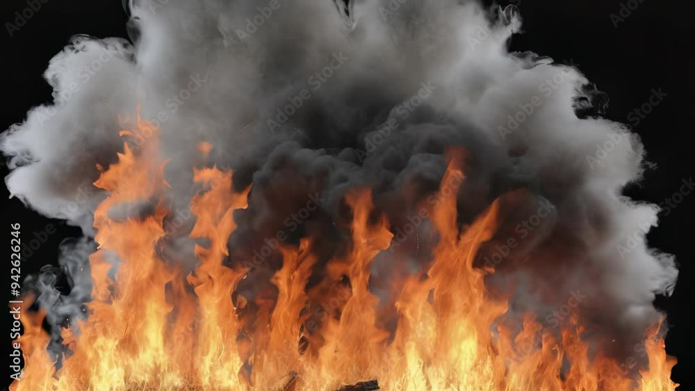 Fire and Smoke: Realistic Vector Illustration Fire and Smoke: Realistic Vector Illustration