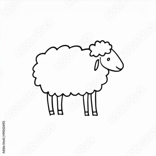 sheep black icon isolated on white