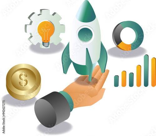 Business owner launches a startup enterprise