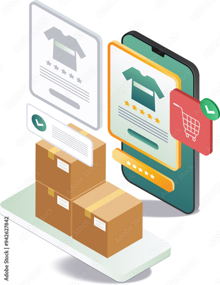 Cardboard package for online shopping in e-commerce market Cardboard package for online shopping in e-commerce market