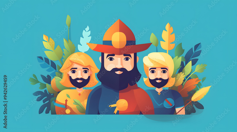 Naklejka premium Follower games Illustration Flat Vector