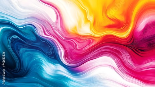 Artistic Color Splash Abstract Wallpaper - Wavy Design with Lively Hues for Creative Digital Projects