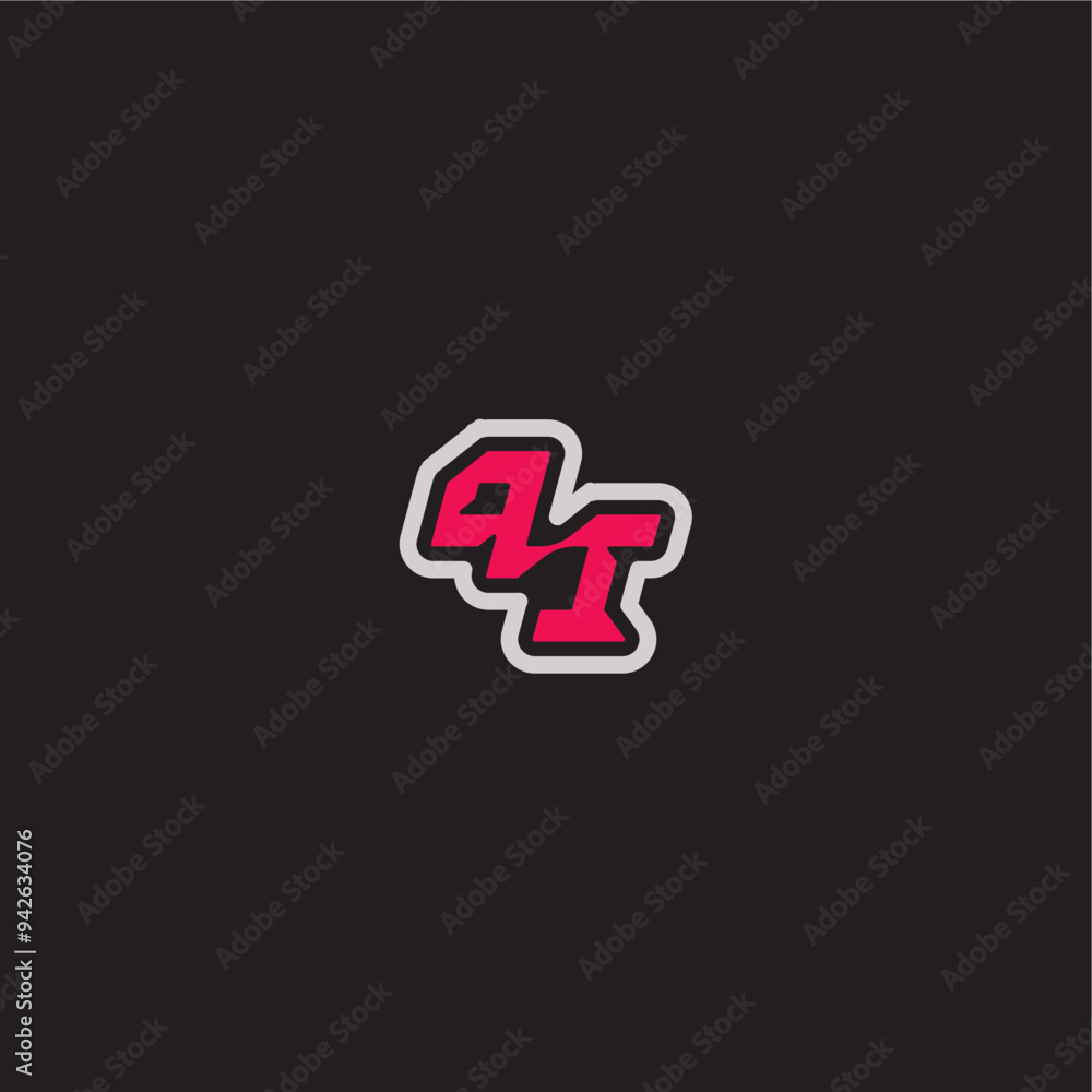 dynamic line monogram logo cool esport concept PI bold sporty gaming style letter dynamic line monogram logo cool esport concept PI bold sporty gaming style letter