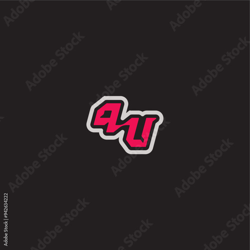 dynamic line monogram logo cool esport concept PU bold sporty gaming style letter