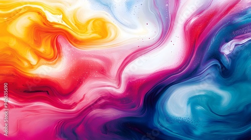 Vibrant Wavy Patterns and Fluid Shapes Abstract Art - Colorful Wallpaper Design for Dynamic Creative Projects