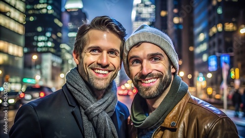 Happy Couple on a City Night Out.