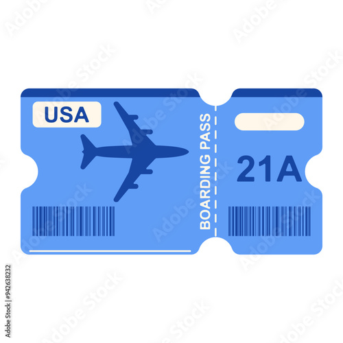 Travel Ticket Illustration perfect for designs with holiday, travel and leisure themes