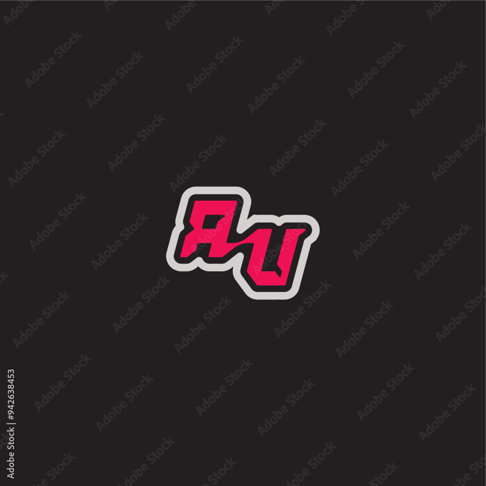 dynamic line monogram logo cool esport concept RU bold sporty gaming style letter dynamic line monogram logo cool esport concept RU bold sporty gaming style letter