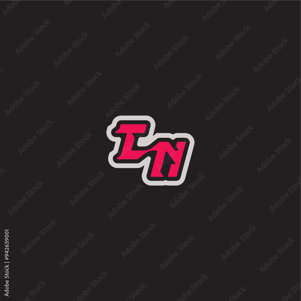 dynamic line monogram logo cool esport concept TN bold sporty gaming style letter dynamic line monogram logo cool esport concept TN bold sporty gaming style letter