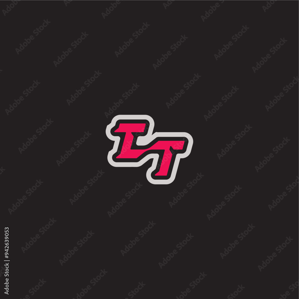 dynamic line monogram logo cool esport concept TT bold sporty gaming style letter dynamic line monogram logo cool esport concept TT bold sporty gaming style letter