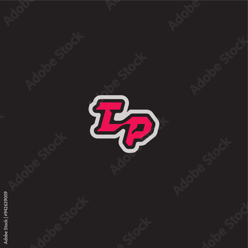 dynamic line monogram logo cool esport concept TP bold sporty gaming style letter