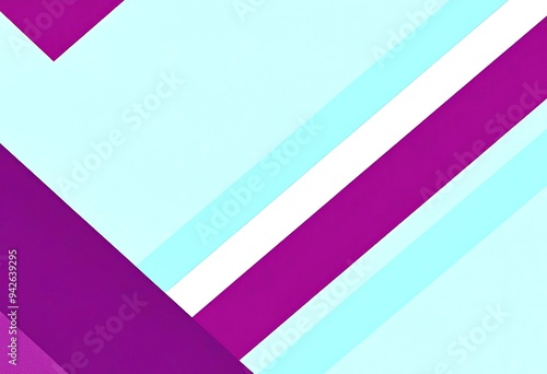 A geometric abstract pattern with diagonal stripes in shades of purple, teal, and white