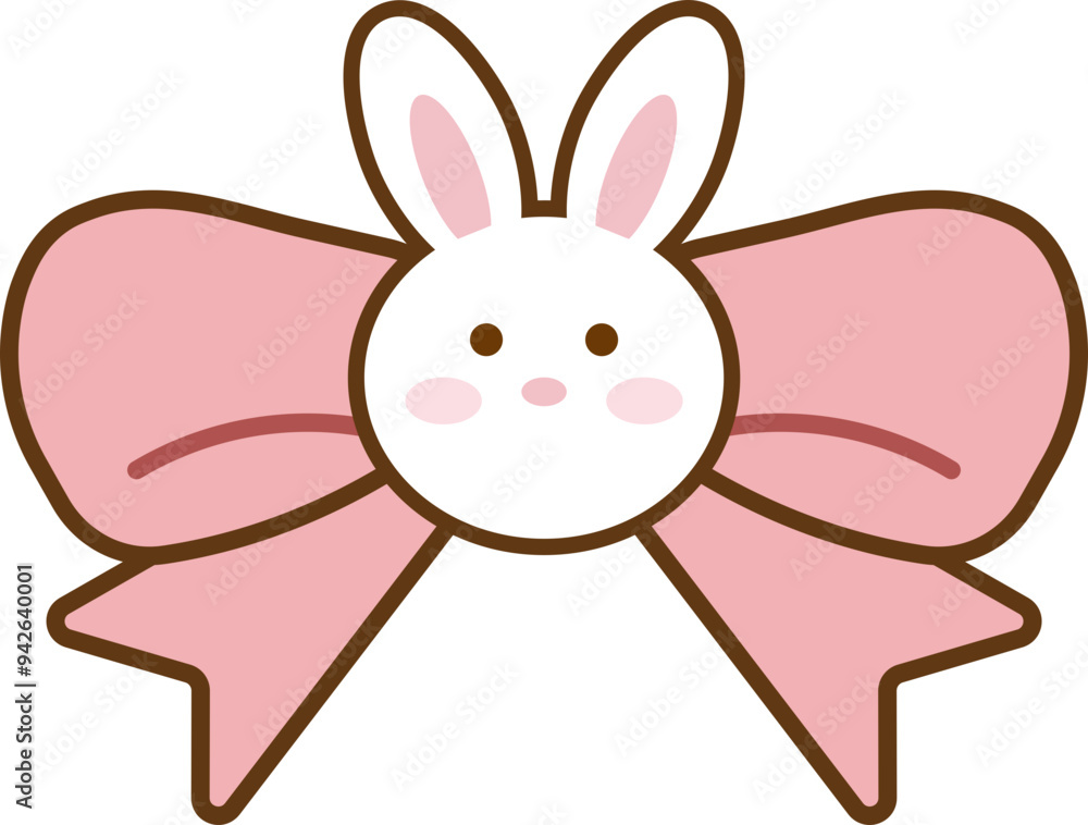 Cute bunny bear bow decorative illustration Cute bunny bear bow decorative illustration