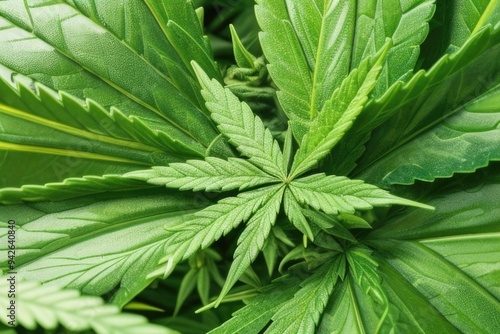 Close-up cannabis leaves