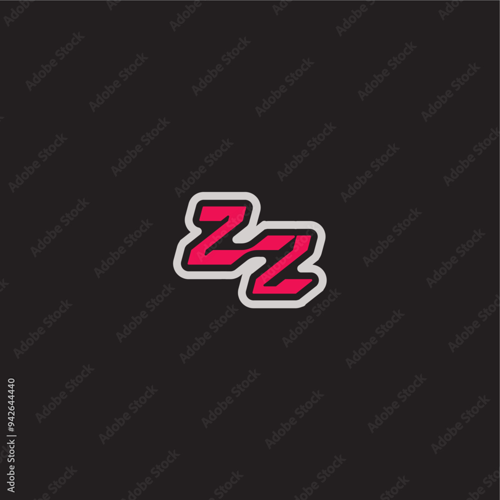 ZZ letter cool esport concept bold sporty gaming style dynamic line monogram logo ZZ letter cool esport concept bold sporty gaming style dynamic line monogram logo