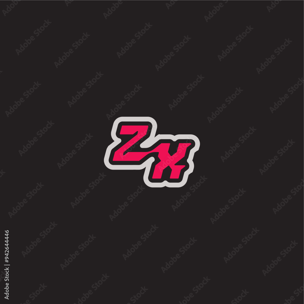 ZX letter cool esport concept bold sporty gaming style dynamic line monogram logo ZX letter cool esport concept bold sporty gaming style dynamic line monogram logo