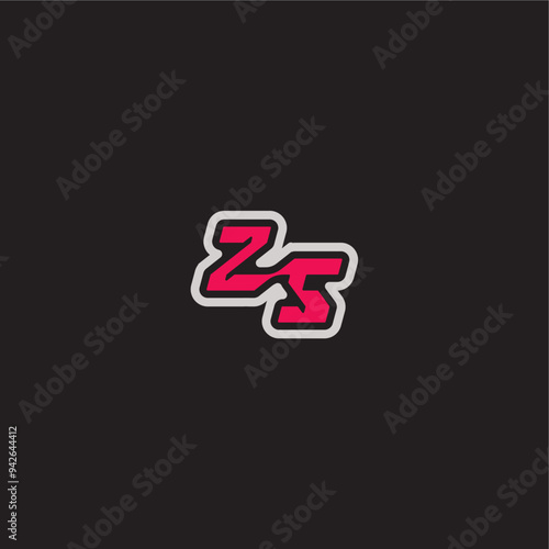 ZS letter cool esport concept bold sporty gaming style dynamic line monogram logo