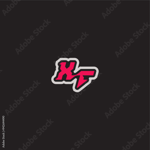 XF letter cool esport concept bold sporty gaming style dynamic line monogram logo