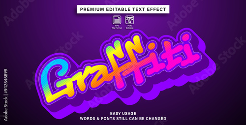 Graffiti editable text effect style