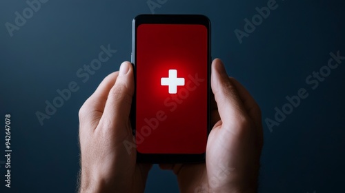 Urgent Call for Help - Close-up of Hands Dialing Emergency Services on Smartphone with Clarity