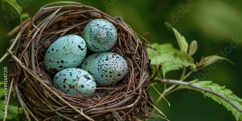 Eggs of Great Crested Flycatcher in a DIY Nest Using Snake Skin for Predator Protection