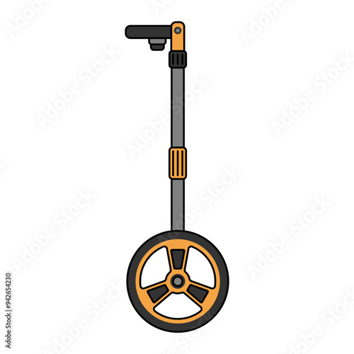 Distance Measuring Wheel Illustration Perfect for designs with topographical surveyors and engineering themes