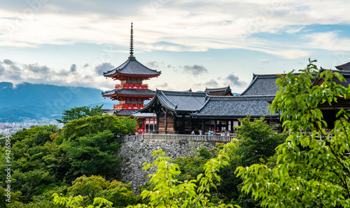 Views of Kiyomizu-dera temple in Kyoto, Japan